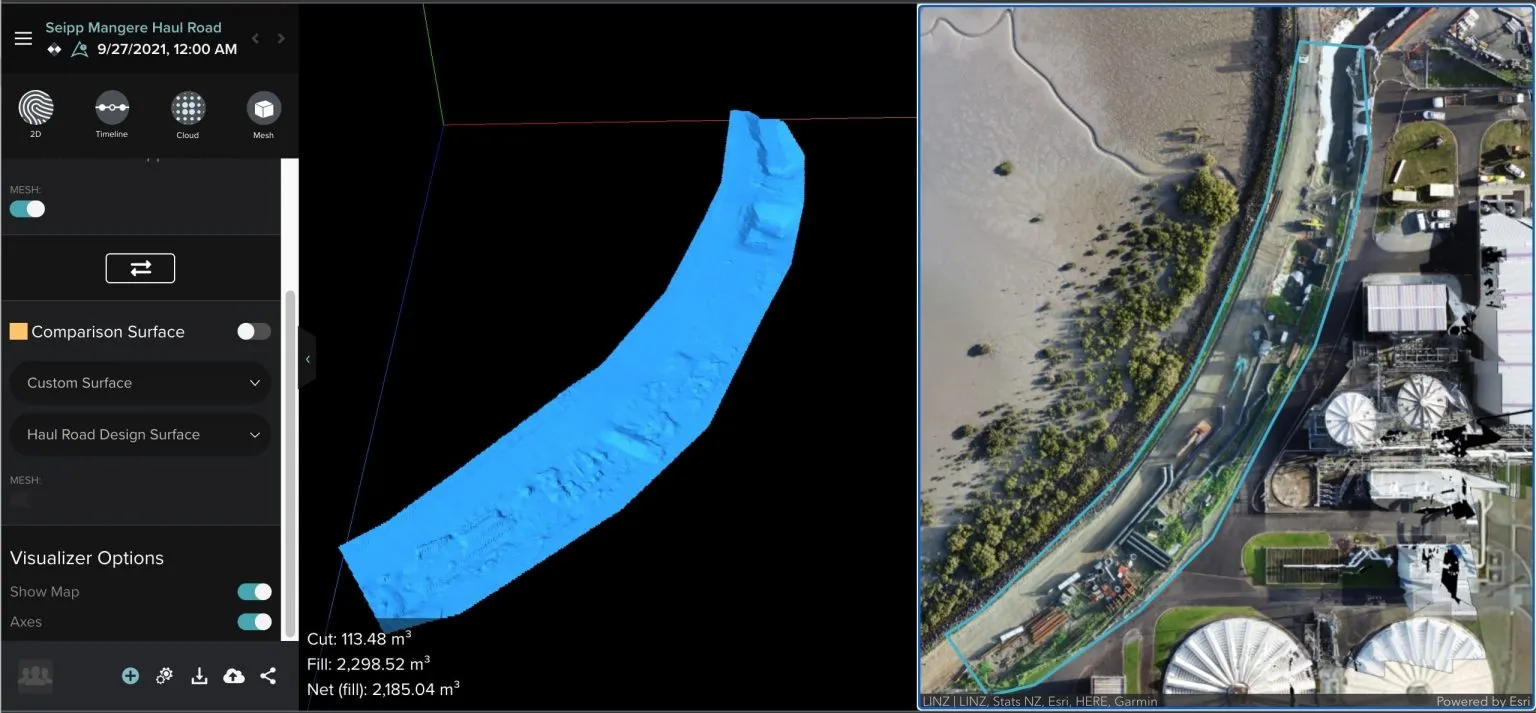 Upsite-mangere-haul-road-volume-drone-survey