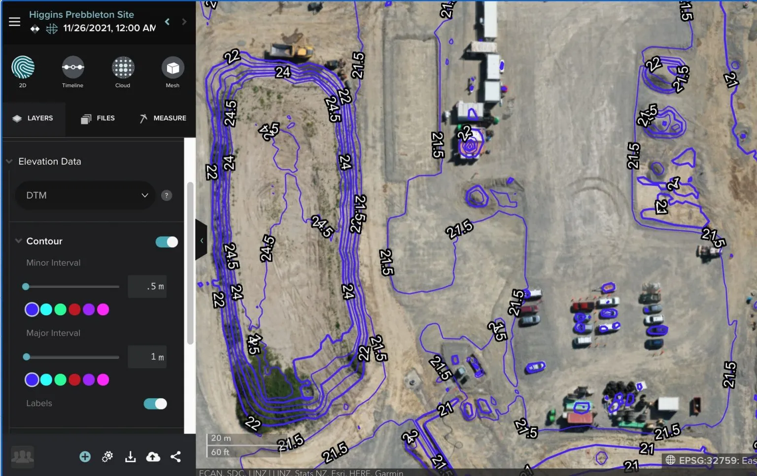 aerial map contour map jobsite